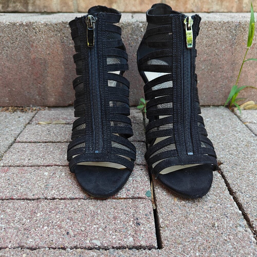 Black strappy heels